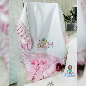 Pink teddy bear blanket